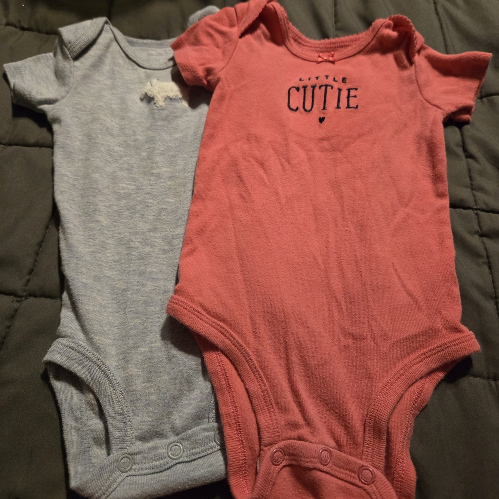 Carter's Pink and Gray Bodysuit Set for Babies